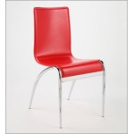 Dining Chair with Curved Chrome Legs